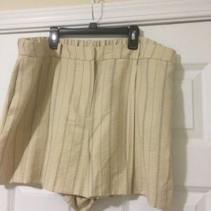 LC Lauren Conrad Womens Size XXL Beige Stripe Shorts with Pockets NEW NWT